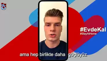 Trabzonsporlu futbolcular 'Evde kal' dedi! (Video)