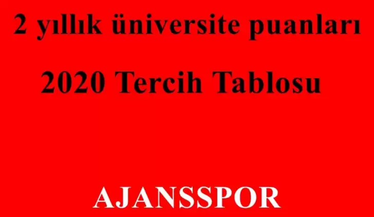 2020 Büro Yönetimi ve Yönetici Asistanlığı  2 Yıllık Taban Puanları