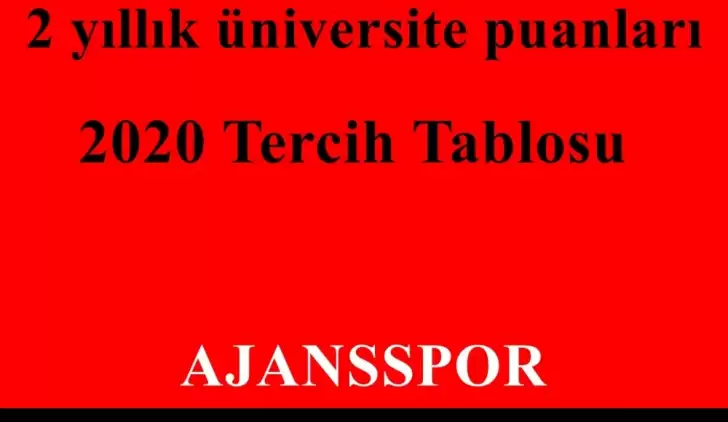 2020 İş ve Uğraşı Terapisi  2 Yıllık Taban Puanları