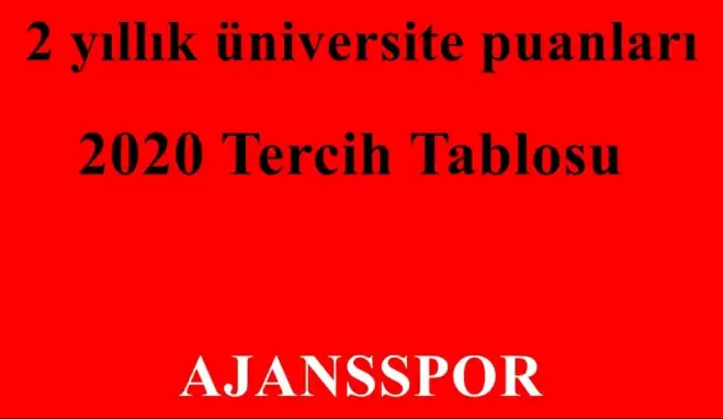 2020 Laborant ve Veteriner Sağlık 2 Yıllık Taban Puanları