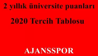 2020 Otopsi Yardımcılığı 2 Yıllık Taban Puanları