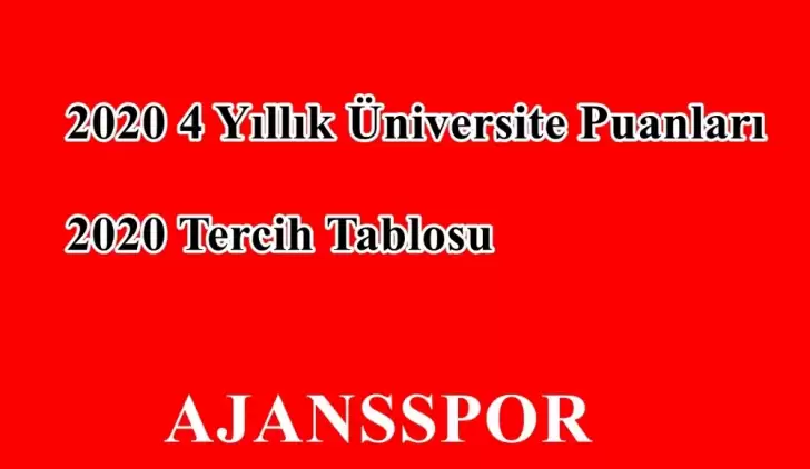 2020 Turizm Rehberliği Taban Puanları