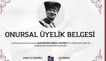 Büyük Önder Atatürk, Trabzonspor'a "onursal üye" yapıldı