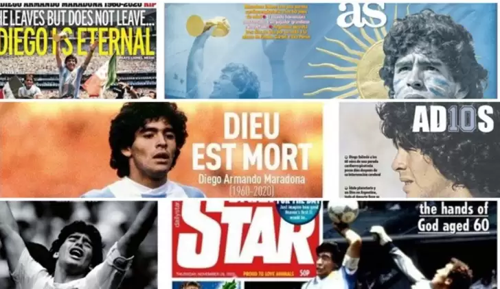 Dünya basınında Maradona manşetleri: Tanrı öldü
