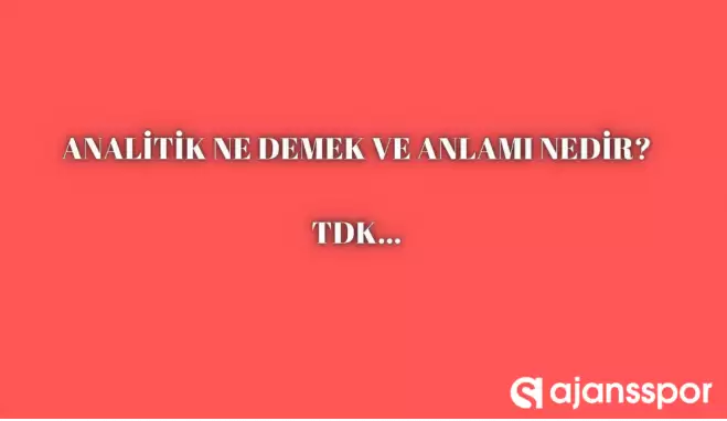 Analitik nedir? Analitik ne anlama gelir? Analitik kelimesinin TDK sözlük anlamı ne?