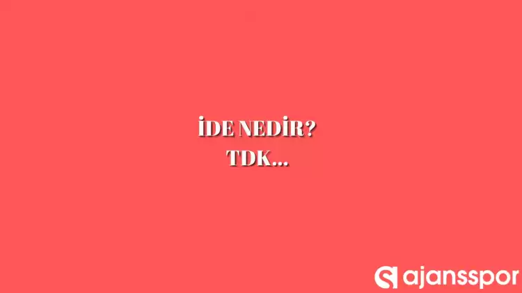 İde nedir? Ne anlama gelir? İde ne demek? İde TDK sözlük anlamı