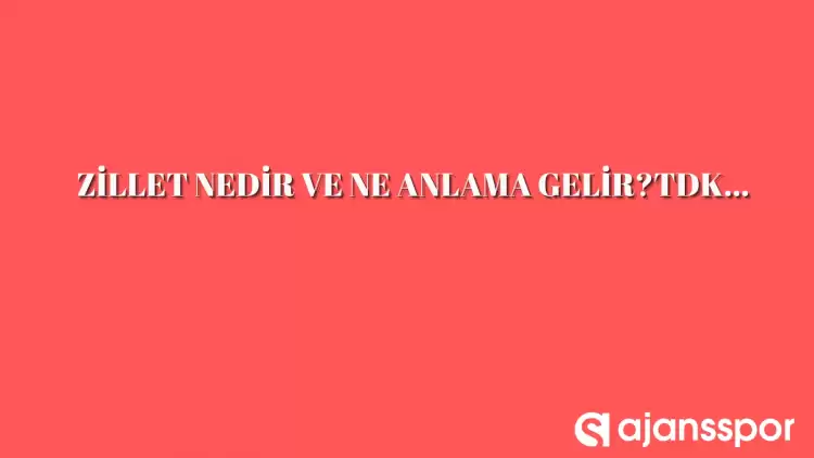 Zillet nedir, ne anlama gelir ve nerelerde kullanılır? Zillet TDK kelime anlamı nedir?