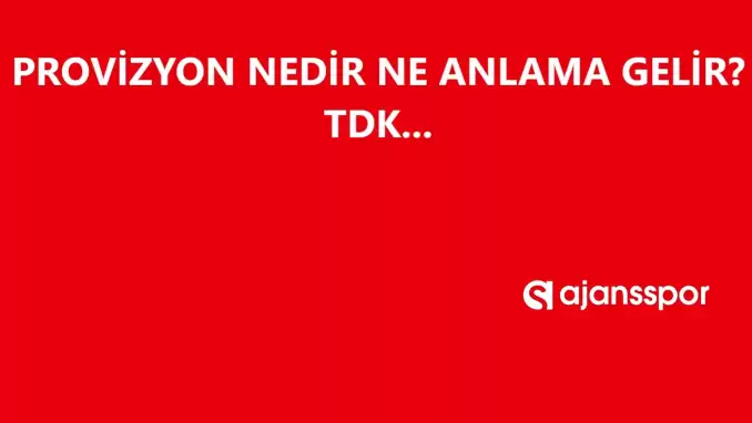 Provizyonnedir, ne anlama gelir ve nerelerde kullanılır? ProvizyonTDK kelime anlamı nedir?