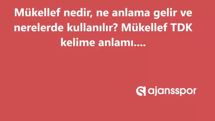 Mükellef nedir, ne anlama gelir ve nerelerde kullanılır? Mükellef TDK kelime anlamı nedir?