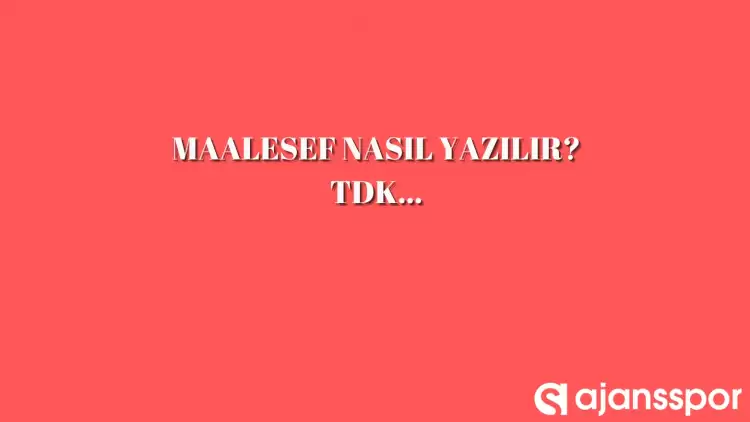 Maalesef nasıl yazılır? TDK'ya göre maalesef mi malesef mi?