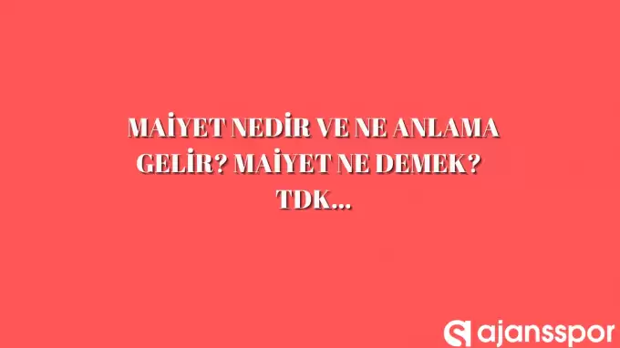 Maiyet nedir, ne anlama gelir ve nerelerde kullanılır? Maiyet TDK kelime anlamı nedir?