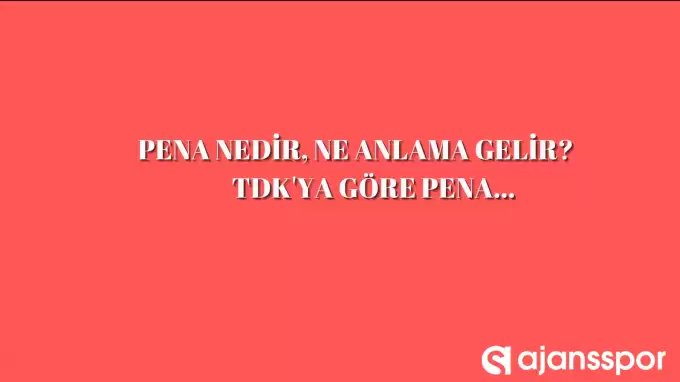 Pena nedir, ne anlama gelir ve nerelerde kullanılır? Pena TDK kelime anlamı nedir?
