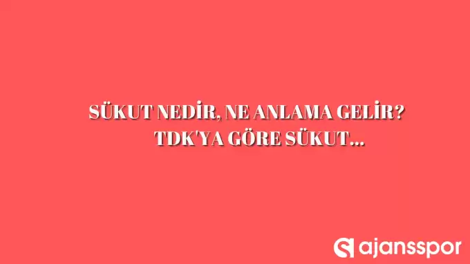 Sükut nedir, ne anlama gelir ve nerelerde kullanılır? Sükut TDK kelime anlamı nedir?