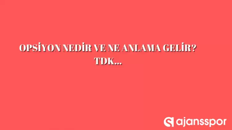 Opsiyon nedir, ne anlama gelir ve nerelerde kullanılır? Opsiyon TDK kelime anlamı nedir?