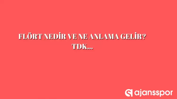 Flört nedir, ne anlama gelir ve nerelerde kullanılır? Flört TDK kelime anlamı nedir?