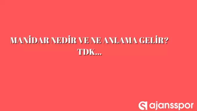 Manidar nedir, ne anlama gelir ve nerelerde kullanılır? Manidar TDK kelime anlamı nedir?