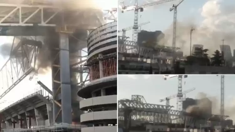  Santiago Bernabeu Stadı'nın inşaatında yangın çıktı! İşte son durum...