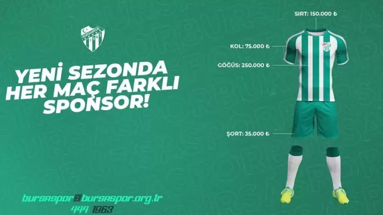 Bursaspor her maça başka reklam alacak