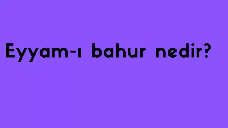 Arapça'dan Türkçe'ye geçen eyyam-ı bahur terimi ne anlama geliyor?