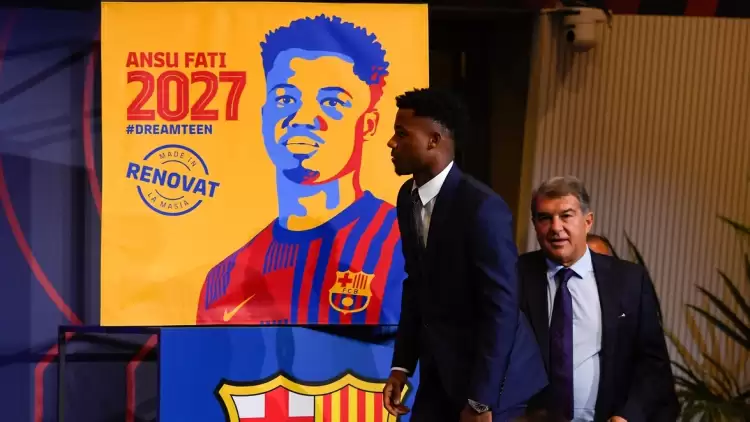 Barcelona, Ansu Fati'nin sözleşmesini 2027 yılına kadar uzattı! 1 milyar...