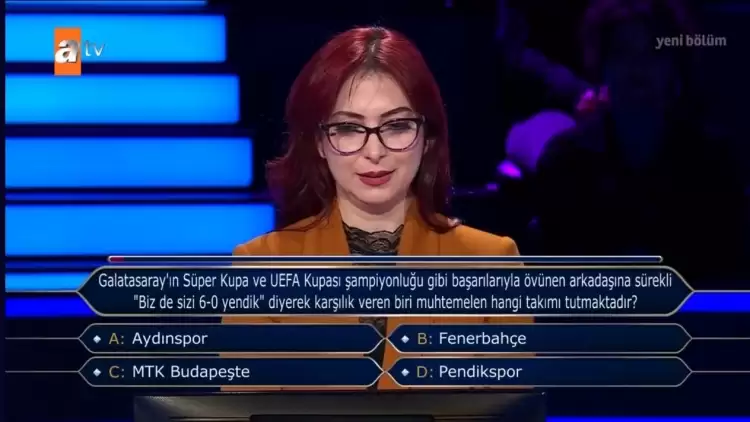 Kim Milyoner Olmak İster'de öyle bir soru soruldu ki! 'Biz de sizi 6-0 yendik'