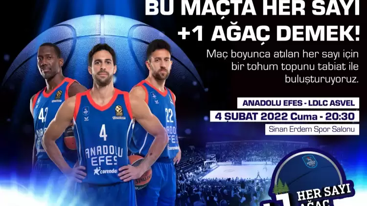 Anadolu Efes – LDLC Asvel Maçında Her Sayı +1 Ağaç Demek