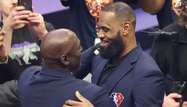 All-Star'ı gölgede bırakan LeBron James - Michael Jordan kucaklaşması! 