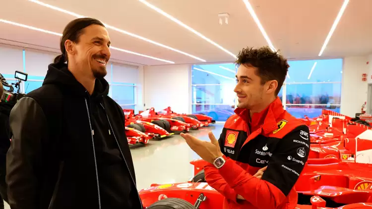 Zlatan Ibrahimovic, Charles Leclerc ve Carlos Sainz ile piste çıktı