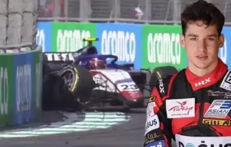 Formula 2'de Cem Bölükbaşı kaza yaptı! Kırmızı bayrak sallandı