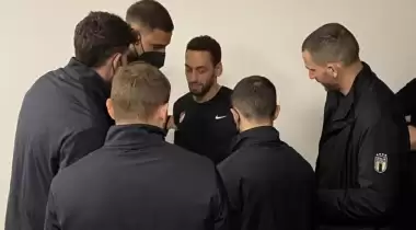 Hakan ve Merih, İtalya Milli Takımı'nı stat girişinde karşıladı