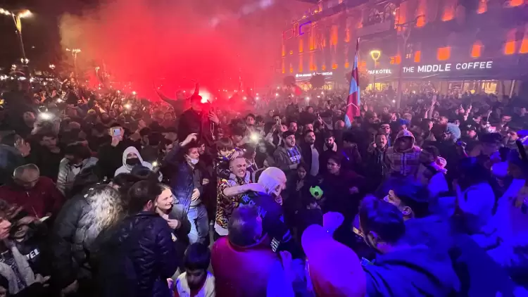 Trabzon'da taraftarlar şampiyonluğun provasını yaptı