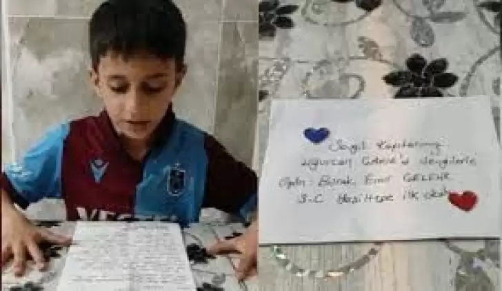 Trabzonsporlu minik taraftardan Uğurcan Çakır'a mektup