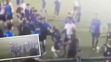 Amatör ligde oynanan maçta çıkan kavgaya polis müdahale etti