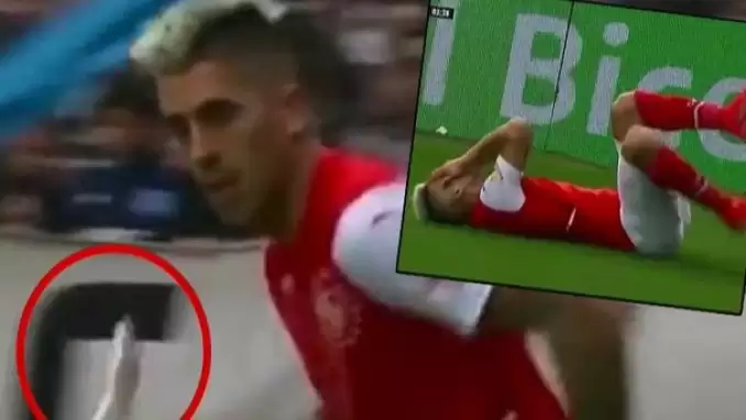 Futbolcunun suratına balık fırlattılar! 