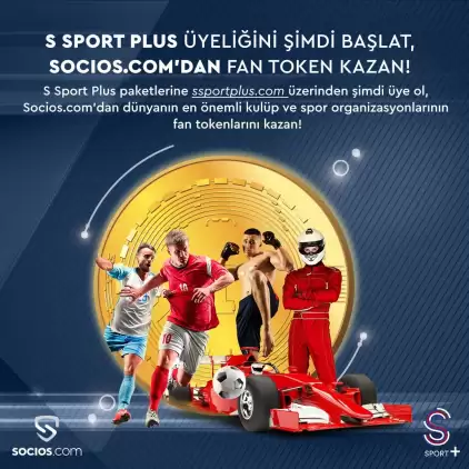 S Sport Plus’tan Yeni Kullanıcılara Socios Fan Token Müjdesi!