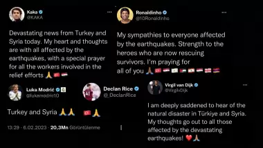 Dünya futbolundan depremzedelere destek mesajları!