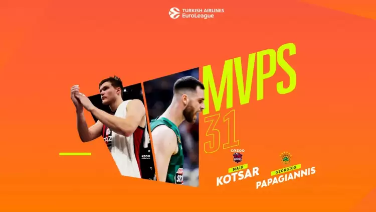 THY EuroLeague'de Haftanın MVP'si Ödülünü Maik Kotsar Ve Georgios Papagiannis Paylaştı