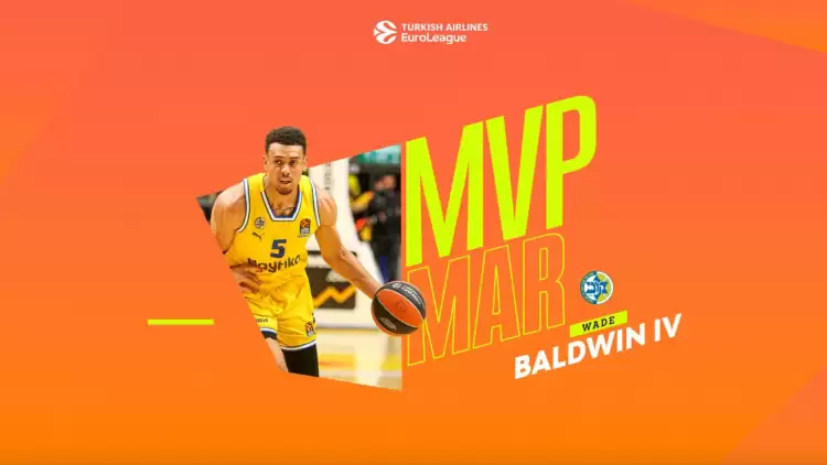 EuroLeague'de Mart Ayının Oyuncusu Maccabi Tel Aviv'den Wade Baldwin IV Seçildi