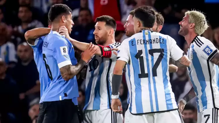 Arjantin - Uruguay maçında ortalık karıştı! Lionel Messi kavgaya karıştı