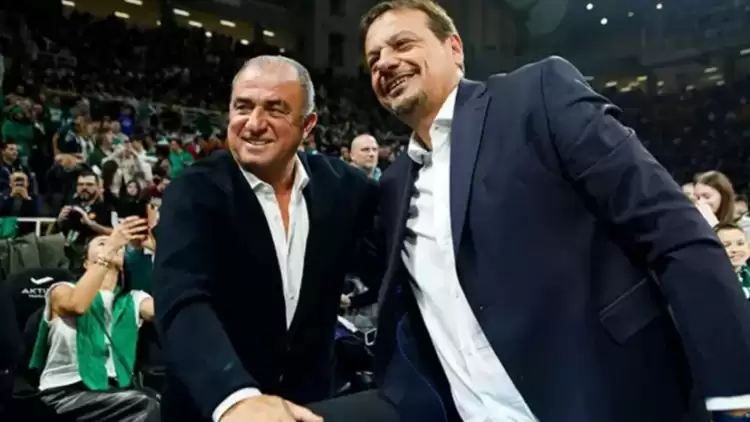 Panathinaikos - Kızılyıldız maçında Fatih Terim ile Ergin Ataman...