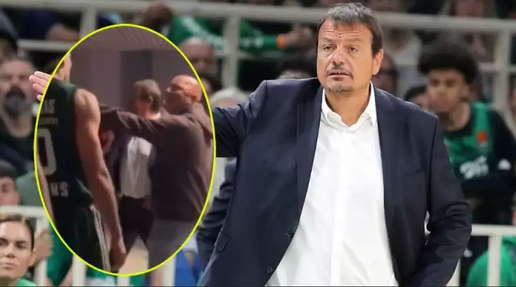 Görüntüler ortaya çıktı! Ergin Ataman'a yapılan siyonist tehdit anı... 