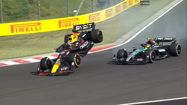 Macaristan'da Hamilton ve Verstappen temas etti! Norris takım emrine uydu...