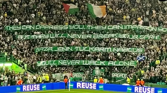 Celtic taraftarından Filistin'e destek: "Cesaretinizi asla kıramazlar!"