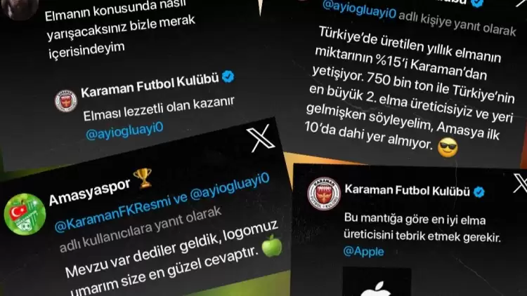 Karaman FK ile Amasyaspor arasında elma atışması!