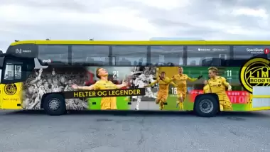 Beşiktaş'ın rakibi Bodo'dan stadyuma 30 saniyelik otobüs yolculuğu!