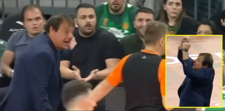 Skandal karar Ergin Ataman'ı çıldırttı! Seyirciyi işaret etti, yumruk şovla sahadan çıktı