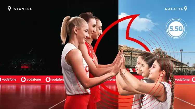 Malatyalı genç voleybolcu kızlar ve Kadın Voleybol Milli Takım oyuncuları Vodafone 5.5G ile aynı sahada buluştu  