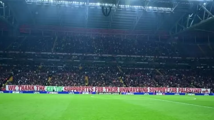 Galatasaray tribünlerinden Celtic'e teşekkür mesajı!