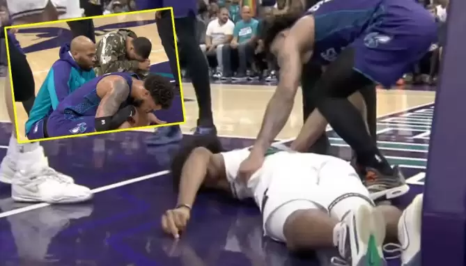 İZLE | NBA'de yürekleri ağızlara getiren sakatlık! Saha kenarında dua ettiler...