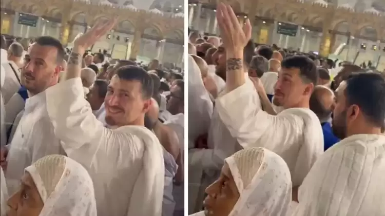Mert Hakan Yandaş'ı umre ziyaretinde gören bir kişi yaptığıyla pes dedirtti
